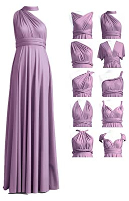 72styles Multiway Bridesmaid Dress, Maxi,Mauve,One Size