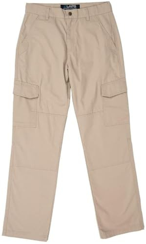 LAPG Kid's Rip-Stop Cargo Pants, Youth Tactical Outdoor Pants, Durable Children's Hiking, Camping, Adventure Pants, Coyote, 10