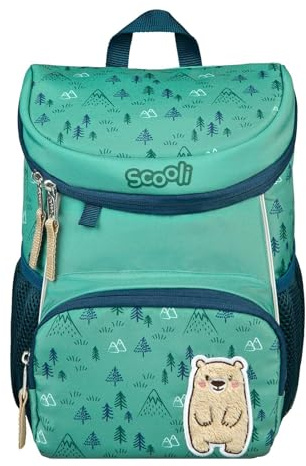 Scooli Mini-Me Kindergartenrucksack - ergonomischer Rucksack für Kinder, mit abnehmbahren Brustgurt, 8l, für Mädchen und Jungen (Bobby Bär)