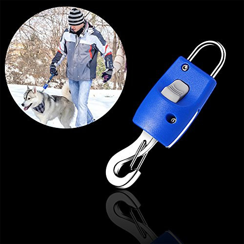 Mokernali Karabiner Hundeleine Edelstahl, Magnetisch Karabiner für Hundeleine, 8,5 × 2,5 cm, Karabiner-Haken mit Schnalle, trägt 150 kg, Automatische Verbindung und Verriegelung, Blauer Farbe