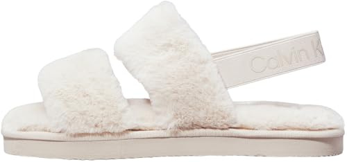 Calvin Klein Tongs Femme Home Velcro Fur en Fourrure Douillette