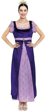 Partilandia Disfraz de Dama Medieval morado y lila para mujer Talla S