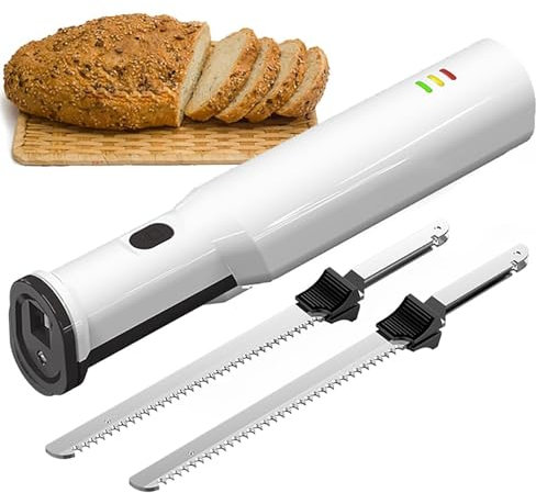 Coltello Da Intaglio Elettrico, Coltello Elettrico Ergonomico a Batteria Con Rilascio Del Grilletto Del Blocco Di Sicurezza, Per Affettare Carne In Modo Efficiente, Per Affettare Carne, Pollame, Pane