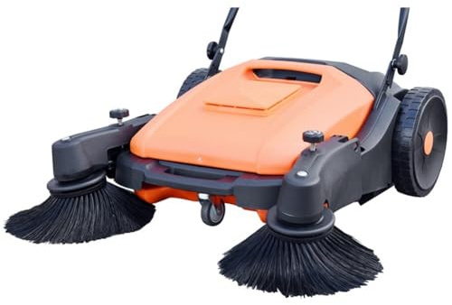 JAZGOT Barredora manual MS50FP. Dimensiones 1300 x 980 x 1035 mm, capacidad de barrido 3920 m2/h, 2 cepillos rotativos, 1 cepillo cilíndrico, ancho de banda de barrido 980 mm