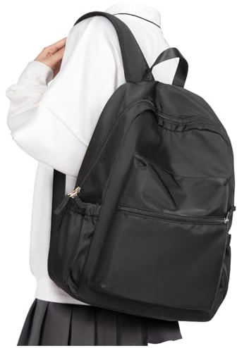 VGCUB Sac a Dos Collège Lycee Ado Fille Garcon Scolaire Sac à Dos Cartable Renforcé Fille Primaire Ecole Léger Femme Elegant Scolaires Impermeable Garçon Bookbag School Bag Noir