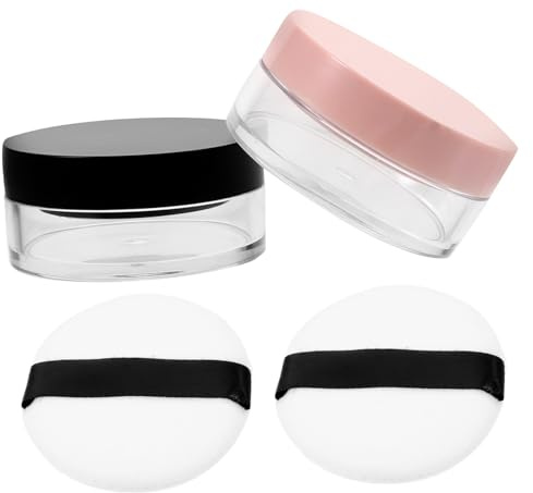 Homoyoyo 4piezas Caja de Polvos Sueltos de Contenedor de Maquillaje con Borla Estuche para Polvos Corporales para Maquillaje de Viaje y Cuidado Piel