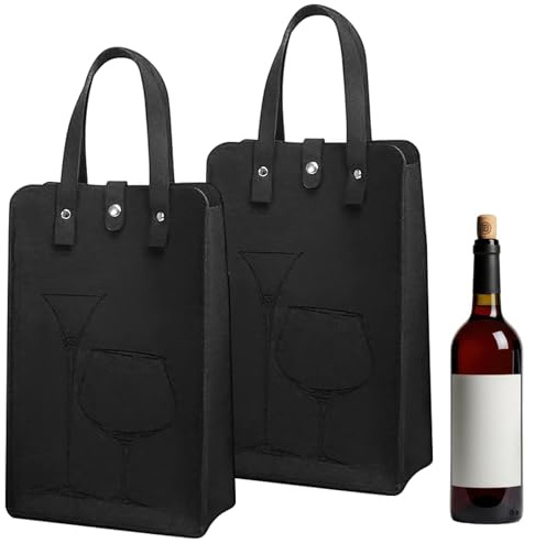 Feibety Wine Carrier Bag,Felt Wine Bottle Gift Bag with Handles Wine Tote Bag Champagne Bottle Felt Storage Bag Reusable Wine Travel Bag Leakproof Wine Holder Bag for Christmas Birthday Party Gift
