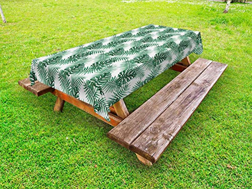 ABAKUHAUS Hoja Funda Nórdica, Mango de Palma árbol de plátano, 100% Poliéster con Estampado Digital Resistente, 145 cm x 265 cm, Bosque Verde