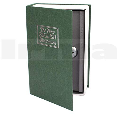 BSD Cassaforte a Forma di Libro - Dizionario Inglese - 180 x 111 x 55 mm - Verde
