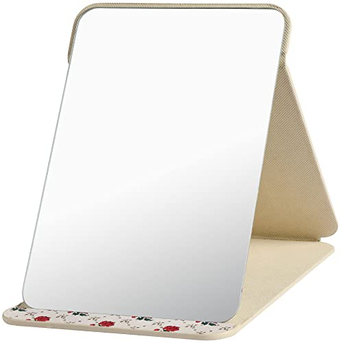 OSDUE Reisespiegel Klappbar, Klappbar Make-up, Tragbar Kosmetikspiegel, Klappbarer Reisespiegel für Tischplatte, Handheld, Zuhause und Reisenutzung (Groß- 20.5x15CM)