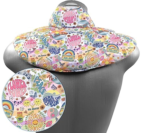 Cuscino del collo, cotone biologico, Flower Power. Noccioli di ciliegia, terapia caldo e freddo