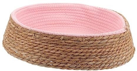 Hohopeti Woven Dog Bed Round Cushion Wear-resistant Willow Pet Nest for Cats and Puppies Easy to Clean and Suitable for Year-round Comfort