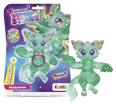 STRETCHY SUPERSTARS Drumylee - Glibberige & Dehnbare Sammelfiguren mit Schleimfüllung, 6 Verschiedene Charaktere zum Sammeln