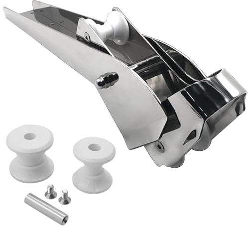 YANYUCB Bow Anchor Roller with pivoting Dual-Roller Stainless Steel 316 for 16.5 LB - 33 LB Anchor Pivoting Head Bow Rollers for Boats (Sloping Bottom)