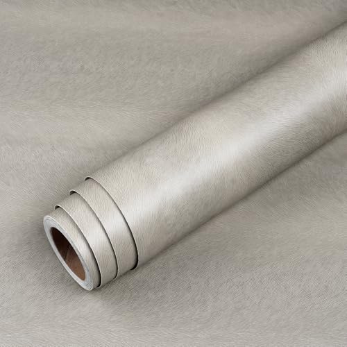Livelynine Papel Pintado Autoadhesivo Pared Dormitorio Texturizado Gris 40CMx5M Vinilo Adhesivo Cocina Gris Lavable Papel Adhesivo Pared Baño Papeles Vinilo Adhesiva Muebles Puertas de Armario