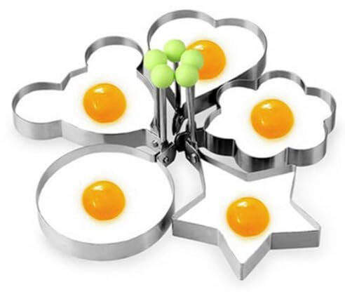 5 PACK Fried Egg Cooking Rings Pancake Mould Cookies Maker Baking Shaper Stainless Steel Kitchen Gadget Tool