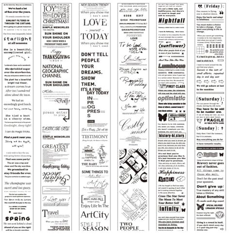 Cinta para computadora portátil, cinta decorativa para periódicos, Rollo de pegatinas de cinta impermeable en y negro, Suministros de diario creativos, cinta adhesiva para cuaderno en inglés, i