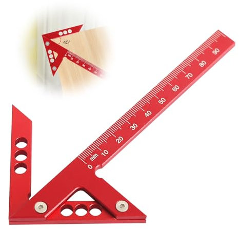 Mittenlehre Linienlehre, Mittenfinder 100 mm, 90° Zentrumsfinder, 45° Zentrierwinkel für die Holzbearbeitung