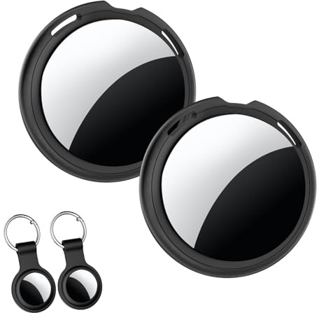 2 Pack Tracker Tags [Apple MFi Certified] Pair with Apple Find My (iOS Only) Air Bluetooth Smart Tag Key Finder Item Locator Waterproof Finder Worldwide Tracking for Pet Wallet Backpack Dog Luggage