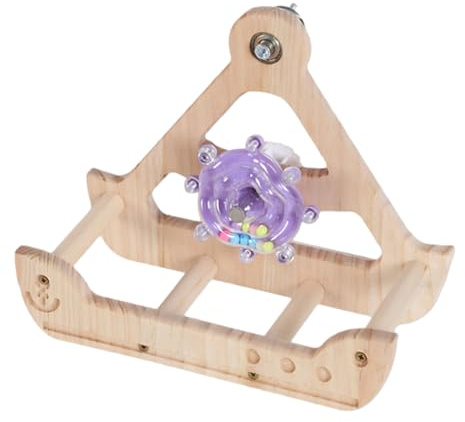 Columpios de Aves,Posadero Interactivo De Madera Natural | Accesorios para Jaulas de Pájaros,para Mascotas, Colibríes, Juego en el Jardín, Enriquecimiento, Ejercicio, Escalada, Forrajeo