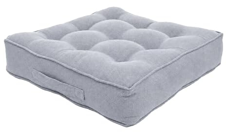 Harbour Housewares 1x Square Armchair Booster Cushion - 50 x 50cm - Grey | Large Extra Thick Foam Garden Dining Office Chair Seat Sofa Support Pillow Pad for the Elderly