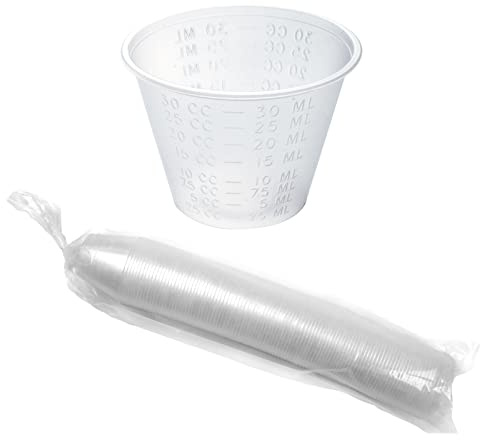 Dynarex 4258 Medicine Cup, 1 oz., Easy-to-Read CC and ML Graduation, Pack of 100