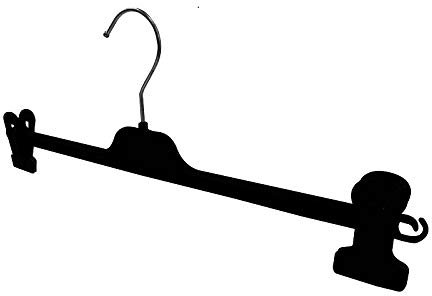 Kiroplast 20 Grucce Velluto Appendini per Pantaloni Antiscivolo Pinza Clip Stampelle gonne Velluto Nero 40cm