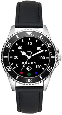 KIESENBERG Herrenuhr Armbanduhr Lederarmband für Trabant Trabi Fans Fan Fahrer Tachometer Tacho Geschenk Artikel Idee L-20759