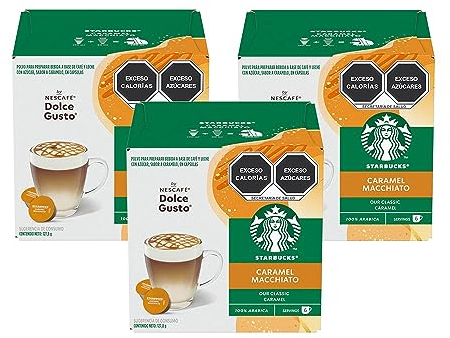 Cápsulas para café Caramel Macchiato 3 Paquetes con 12 Cápsulas Cada Uno