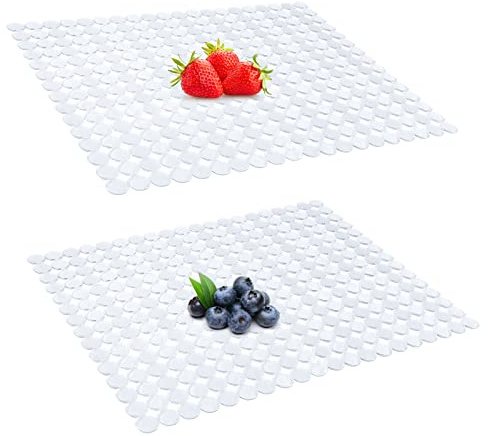 2 Pcs OTHWAY PVC Kitchen Sink Mats, 15.7 x 11.8 XL Sink Protectors for Stainless Steel/Porcelain Sinks, Quick-Draining Dish Drying Mats (Clear)