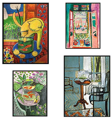 Printerland SET POSTER da parete Stampe da muro stile MATISSE Cartoncino Extrawhite - SENZA CORNICE - Decorazione Murale Soggiorno Arredo casa Camera da letto Cucina (MATISSE)