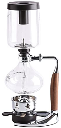 ZAJ Caffettiera Caffettiera a sifone Caffettiera Manuale a sifone in Vetro retrò sottovuoto 3-5 Tazze Caffettiera a sifone da Tavolo in Vetro Facile da Usare