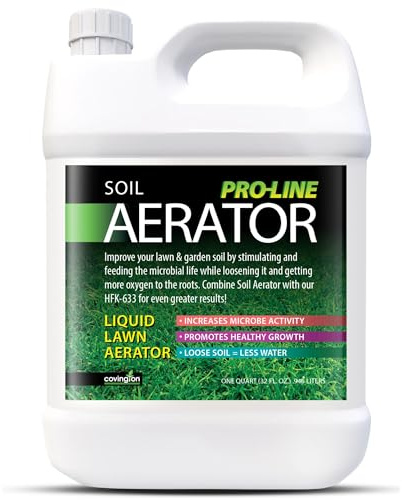 Covington PRO-LINE - Aireador de césped líquido para césped, mejora del suelo y suelto para suelos arcillosos compactos, la máxima ventilación de ácido húmico, revitalización del césped y