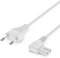 deleyCON 10m Netzkabel Stromkabel Strom Kabel Stecker Typ C Eurostecker auf C7 Buchse 90° Gewinkelt Euro-Netzkabel Kleingerätekabel Euro 8 TV Blu-Ray Haushaltsgeräte Netzteile - Weiß