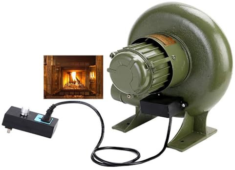 JOUFNING Barbecue BBQ Puissant Mini Bruit Bas Ventilateur À Air, Ventilateur De Forge Forgeron Électrique À Vitesse Variable, Souffleur De Barbecue Centrifuge, Allume-feu De Gril Portable(370W)