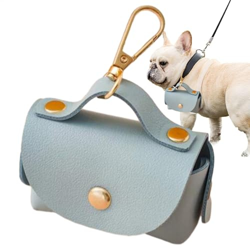 Support pour sac à crottes - Distributeur de sacs en cuir synthétique - Portable - Boucle de fixation sûre pour parc, camping, communauté, lieux pittoresques, accessoires pour chien