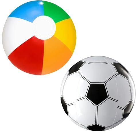 Heanvmyss Palloni da Spiaggia Gonfiabili,2 Pezzi Palline per Piscina Bambini,Esterna Giocattolo,Pallone Calcio Gonfiabile,Giocattoli da Bagno per Feste All'Aperto in Piscina in Spiaggia Estiva(28cm)