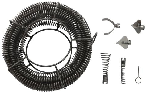 Set di spirali flessibili per la pulizia dei tubi, diametro: 22 mm, lunghezza: 14 m, per tubo da 50 – 200 mm