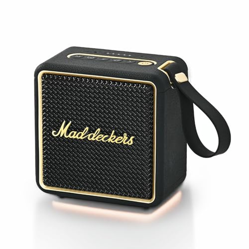 MG II Portable Bluetooth Speaker, 40W Deep Bass with DSP Sound, RGB Lights,IPX7 Waterproof Outdoor Speaker,17H+ Playtime, Dual Drivers,TWS Pairing,3 EQ Modes,Type-C Charging, AUX/TF/USB(Black & Brass)