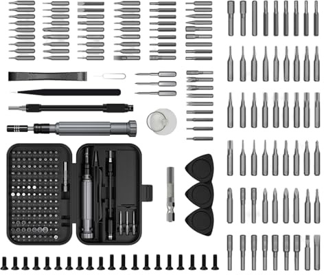 GOEDCH Set di cacciaviti meccanici di precisione, set di 150 cacciaviti di precisione S2, set di cacciaviti magnetici per smartphone, laptop, orologi, occhiali, console, scatola nera