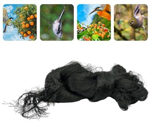 Rete di protezione per uccelli 30 x 15 m (100 x 50 ft), grande rete di protezione per uccelli per alberi da frutto e giardini, resistente ai raggi UV, con maglie da 5 x 5 cm, per giardino, aiuole e