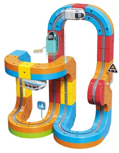 Generico Set Giocattolo - Gioco Costruzione Pista Magnetica | Giocattolo Auto Pista | Trenino Elettrico per Bambini 3+ Anni, Promuove Creatività, Regalo Compleanno & Scuola Materna