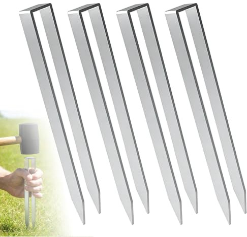 4 anclajes de suelo para arco de rosas, fijaciones para arco de rosas, anclajes de tierra en forma de U, acero inoxidable, estacas para fijación de arco de rosas, fijación de tuberías de agua, 30 x