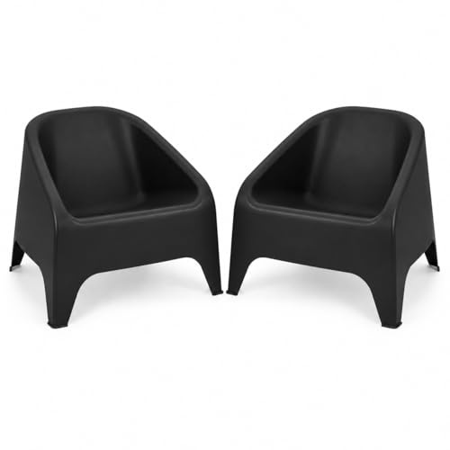 Toomax Kit 2 Poltrone Matera Antracite Scuro 75,5x78,5x67 cm, set di 2 poltrone da giardino con design ergonomico e moderno, in plastica riciclata ideale per uso interno ed esterno