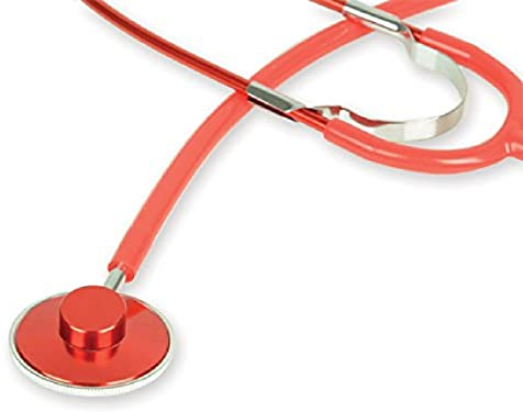 GIMA - Stetoscopio Fonendo TRAD COLOR, Adulti, Colore Lira Rosso, Padiglione Ø 43,5 mm, Latex Free, Dispositivo Medico CE