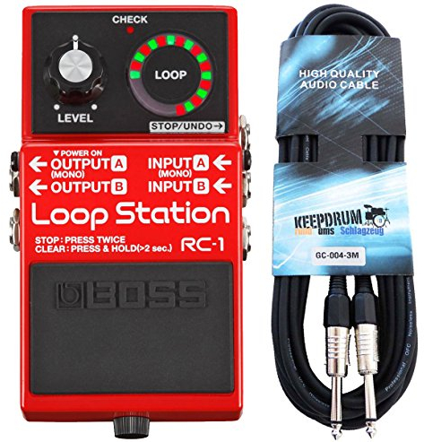 Boss RC-1 Loop Station Looper-Pedal + keepdrum Gitarren-Kabel 3m