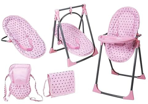 Lissi Baby Doll 6-in-1 Convertible Highchair Play Set