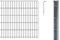 Alberts 673154 Doppelstabmattenzaun als 20 tlg. Zaun-Komplettset | verschiedene Längen und Höhen | anthrazit | Höhe 123 cm | Länge 22,5 m