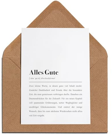 Abschiedskarte: Alles Gute Definition Karte mit Umschlag