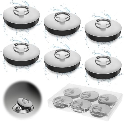 6piezas Tapon Fregadero Cocina, Tapon Lavabo 46-42 Mm, Tapon Bañera con Gancho, Tapon Fregadero Adecuado para Lavabos, Bañeras, Desagües Y Cocinas